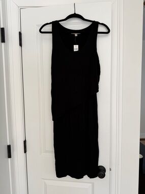 Sleeveless Black Layered Midi Dress - Banana Republic